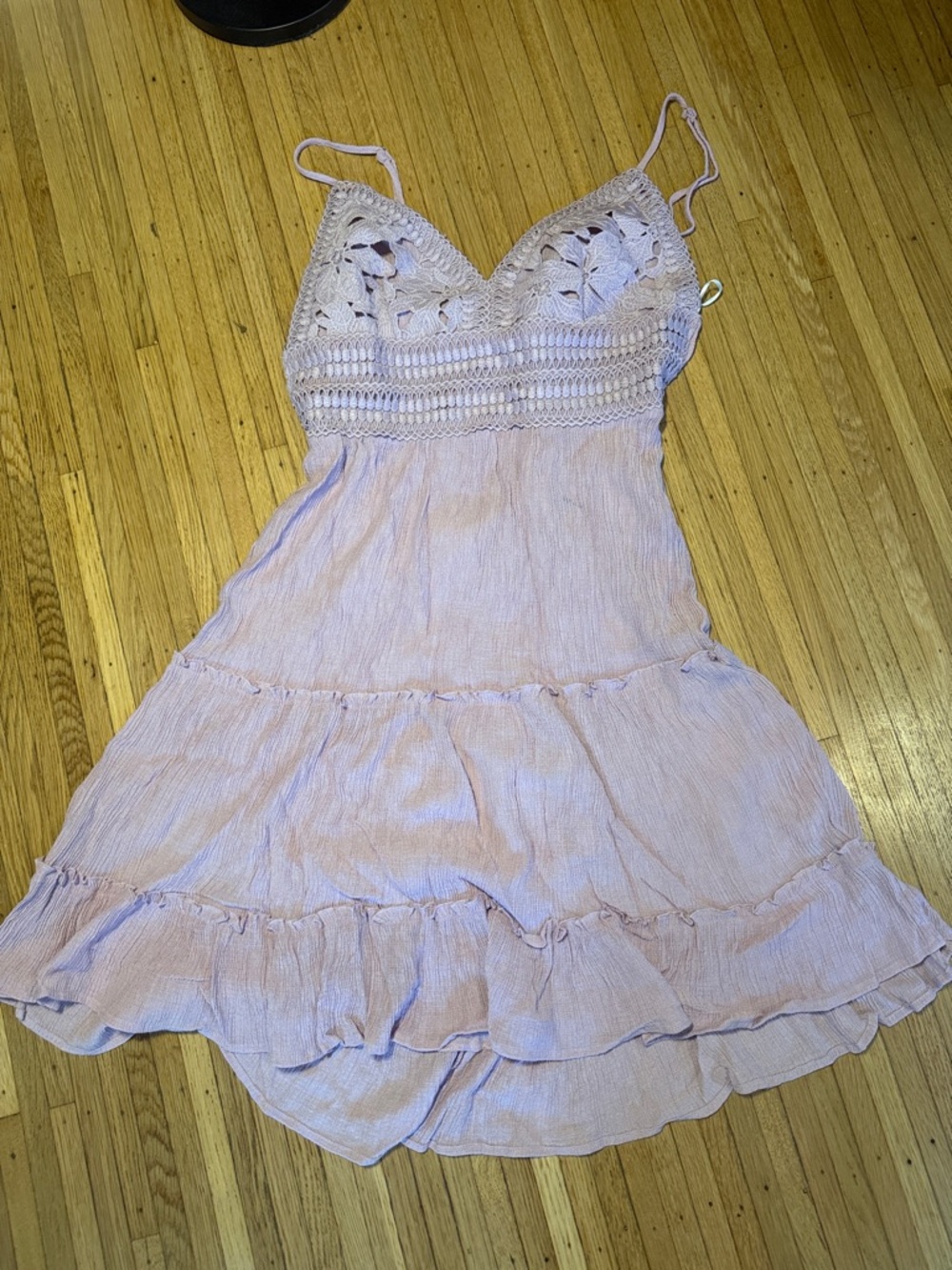 Love Tree Pale Lavender Crochet Backless Sundress
